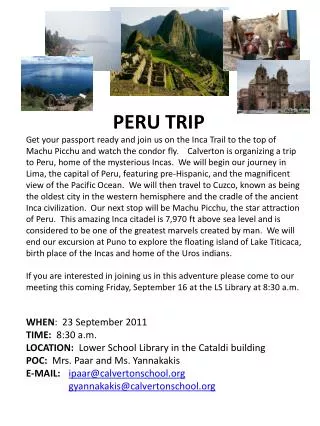 PERU TRIP