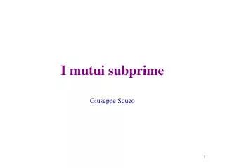 i mutui subprime