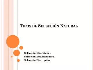 tipos de s elecci n natural