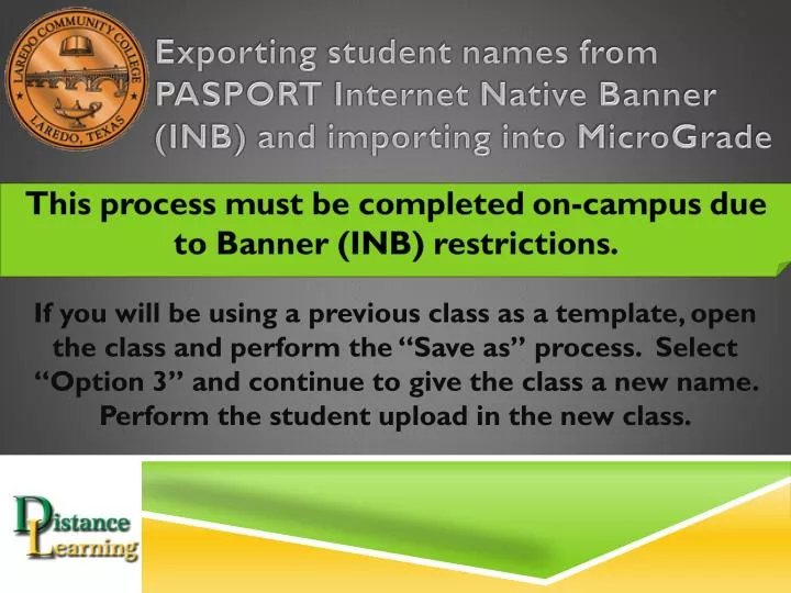 exporting student names from pasport internet native banner inb and importing into micrograde