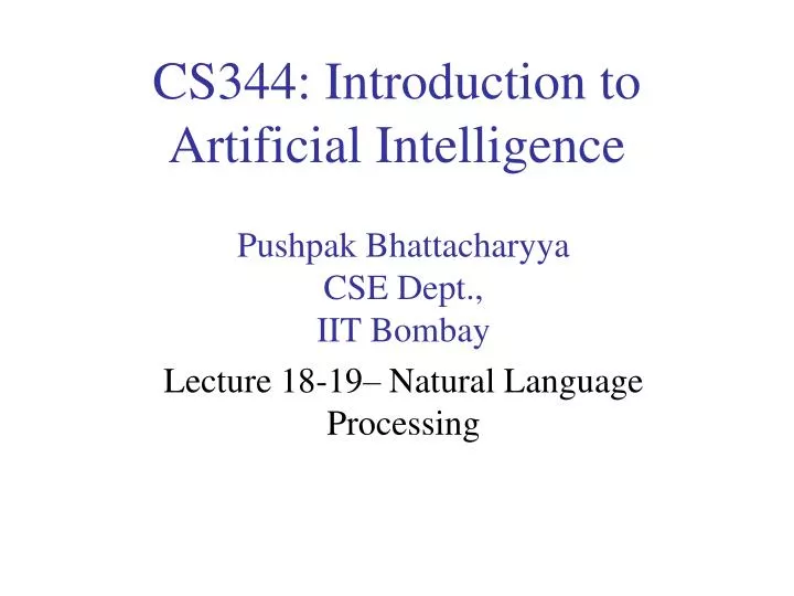 cs344 introduction to artificial intelligence