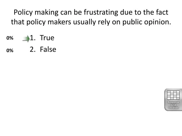 policy making can be frustrating due to the fact that policy makers usually rely on public opinion