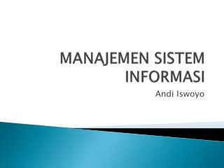 manajemen sistem informasi