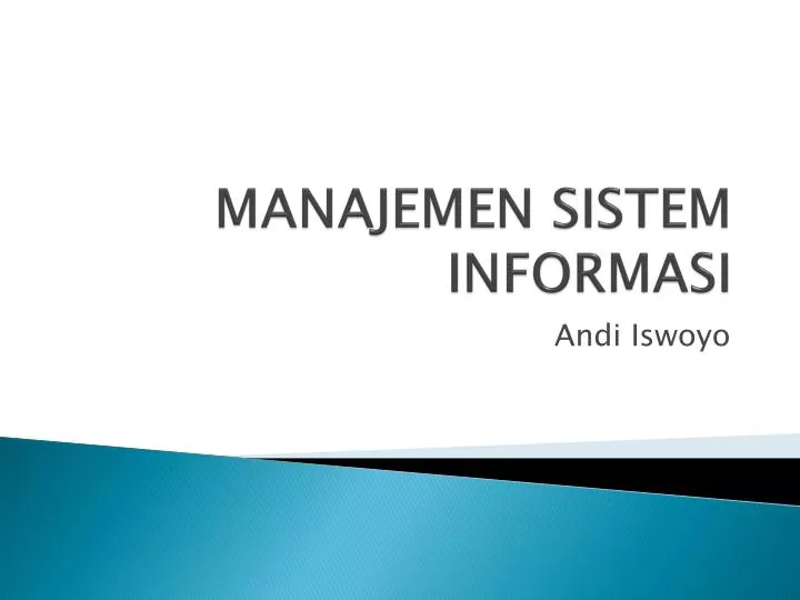 manajemen sistem informasi