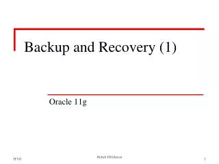 Backup and Recovery (1)
