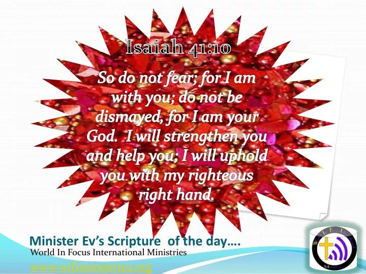 minister ev s scripture of the day