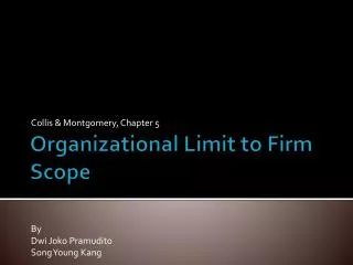 Organizational Limit to Firm Scope