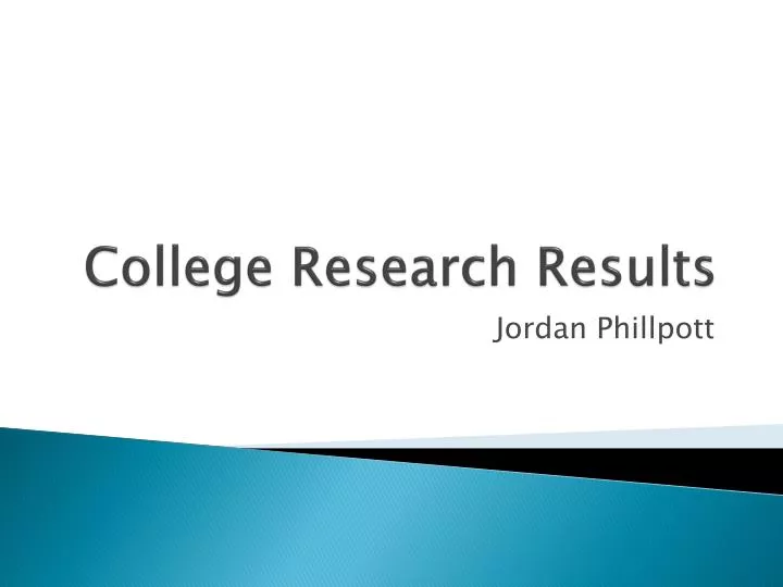 college research results