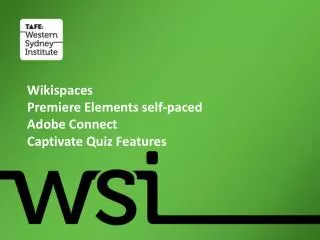 Wikispaces Premiere Elements self-paced Adobe Connect Captivate Quiz Features