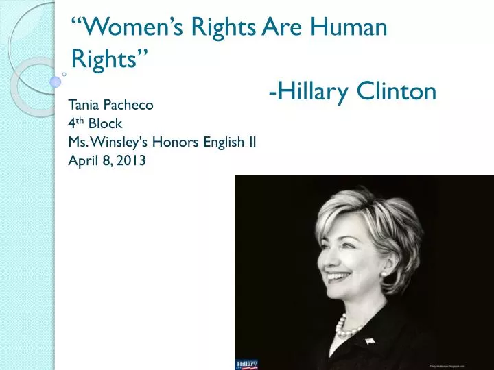 women s r ights a re human rights hillary clinton