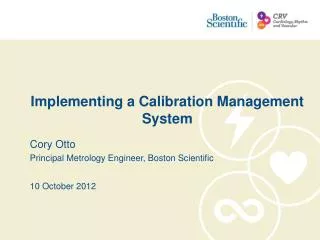 Implementing a Calibration Management System