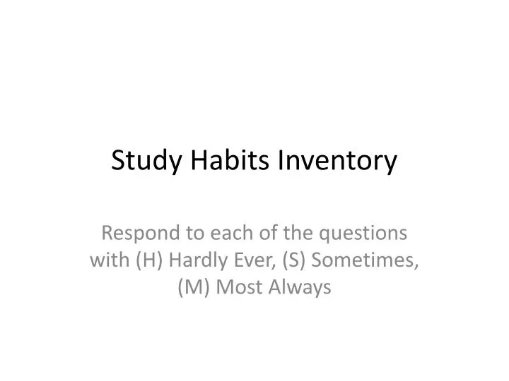 study habits inventory