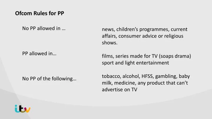 ofcom rules for pp