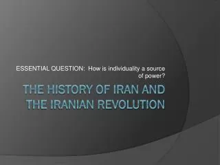 The History of Iran and the Iranian Revolution