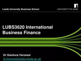 LUBS3620 International Business Finance