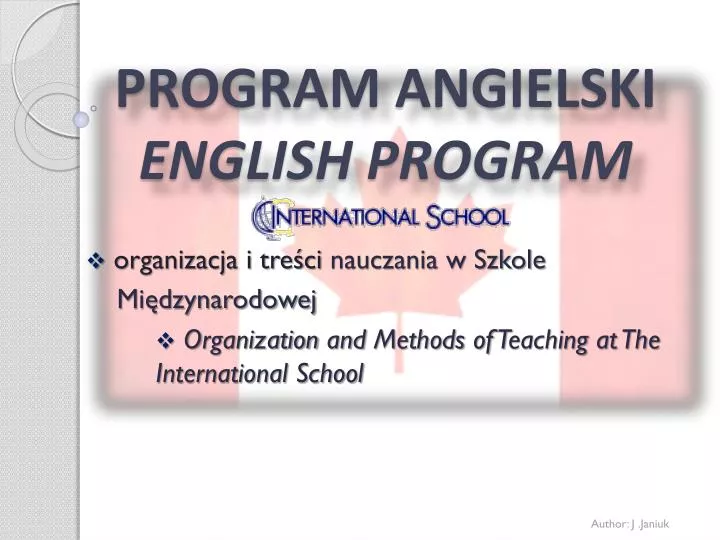 program angielski english program