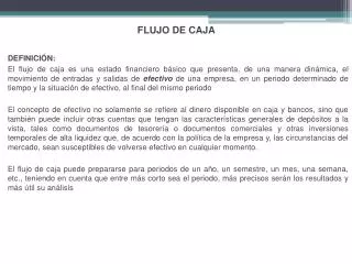 flujo de caja