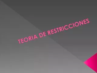 teoria de restricciones