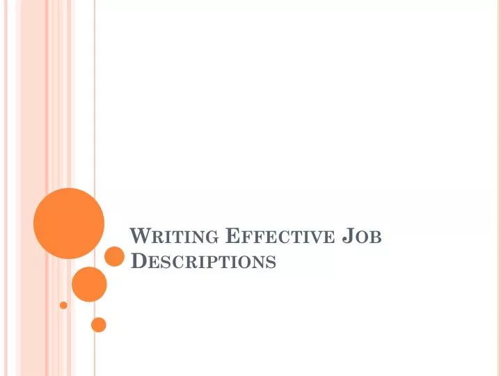 writing effective job descriptions