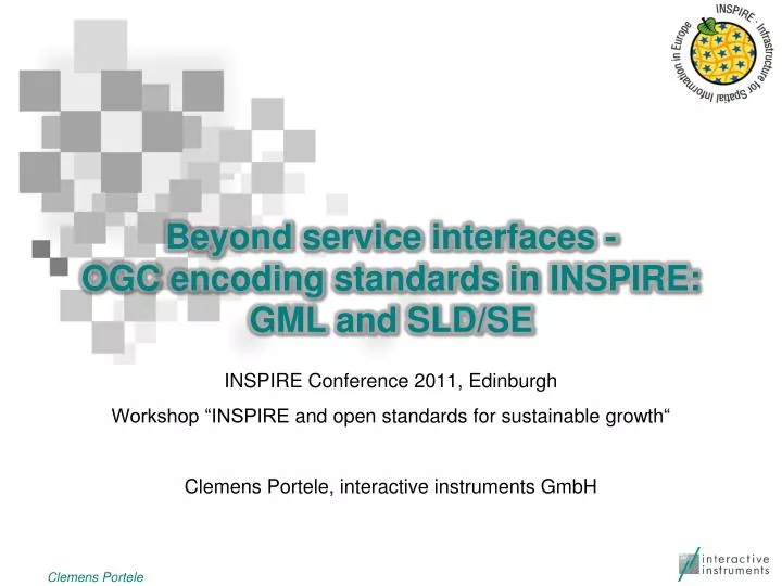 beyond service interfaces ogc encoding standards in inspire gml and sld se