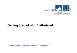 Getting Started with EndNote X4