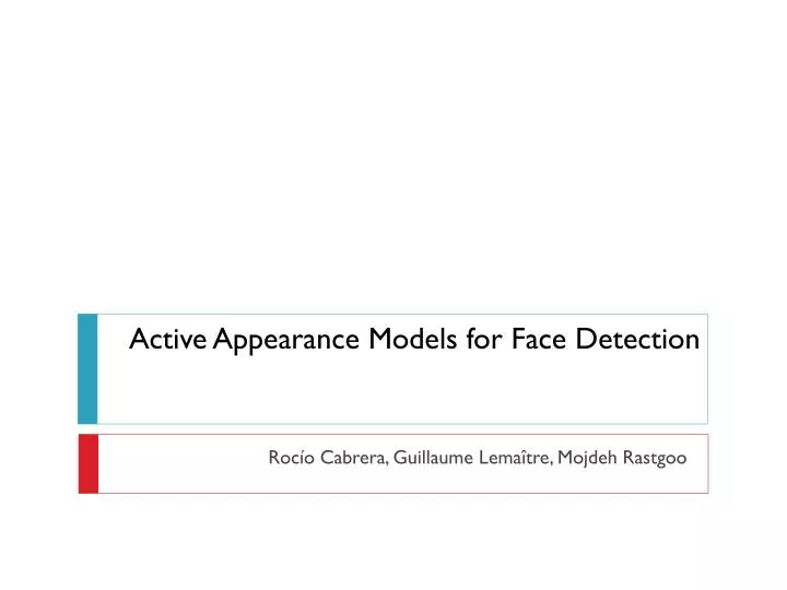active appearance models for face detection