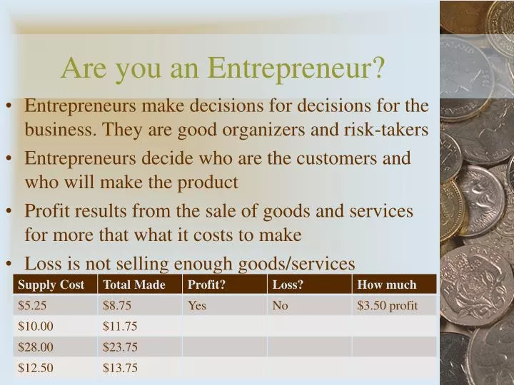 are you an entrepreneur