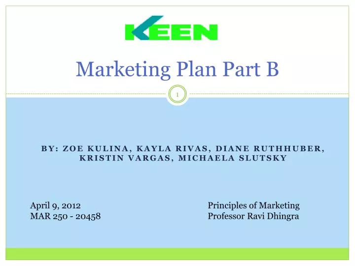 marketing plan part b