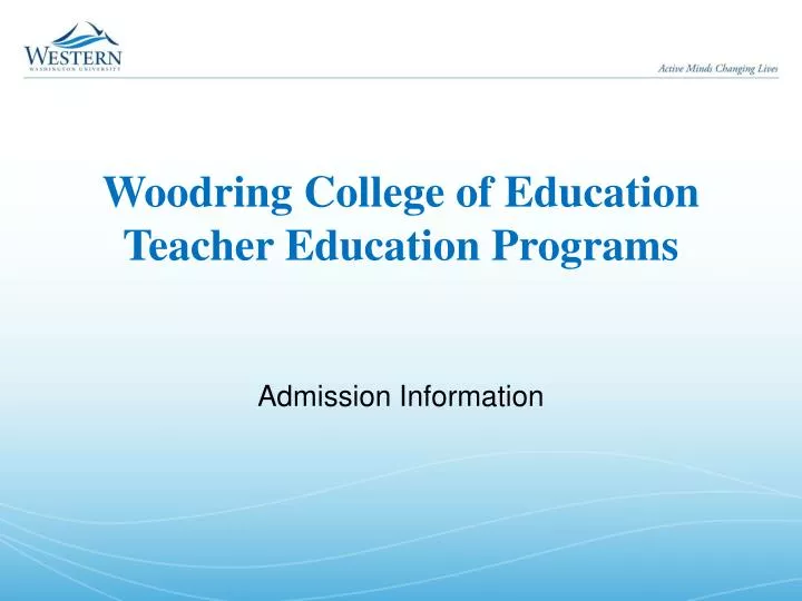 woodring college of education teacher education programs