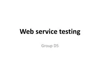 Web service testing