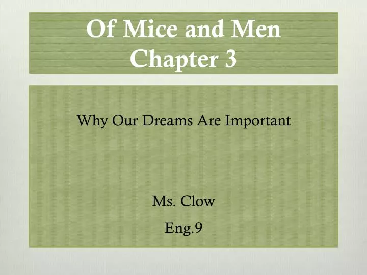 of mice and men chapter 3