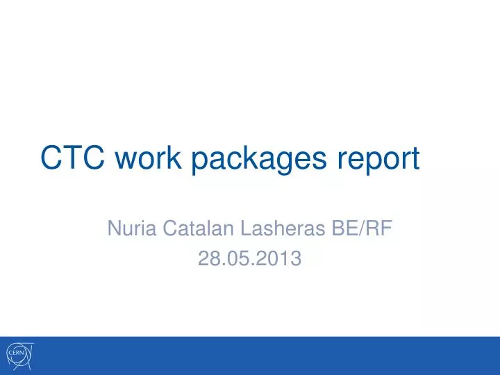 ctc work packages report