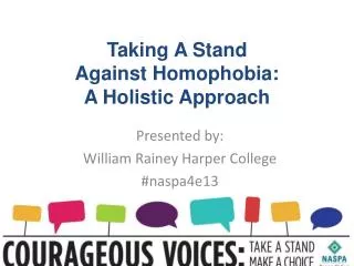 Taking A Stand Against Homophobia: A Holistic Approach