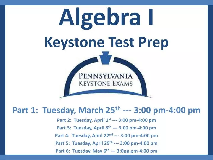 algebra i keystone test prep