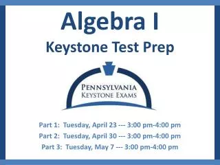 Algebra I Keystone Test Prep