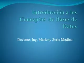 introducci n a los conceptos de bases de datos