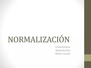 normalizaci n