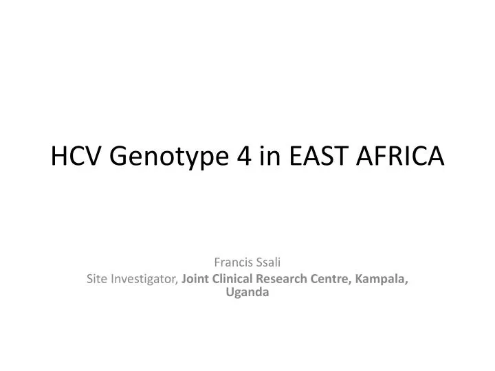 hcv genotype 4 in east africa