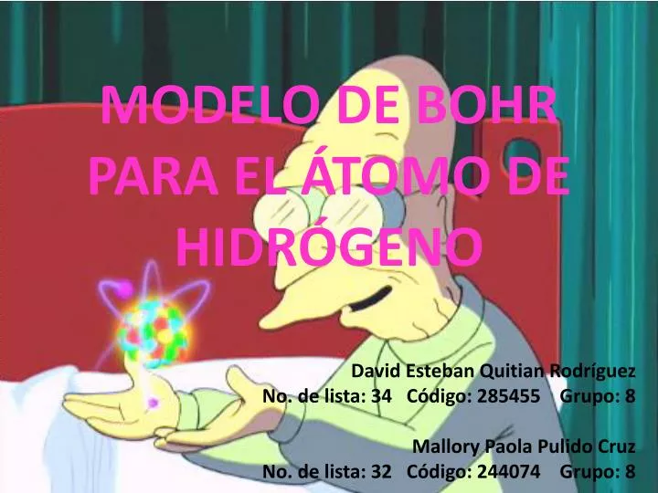 modelo de bohr para el tomo de hidr geno