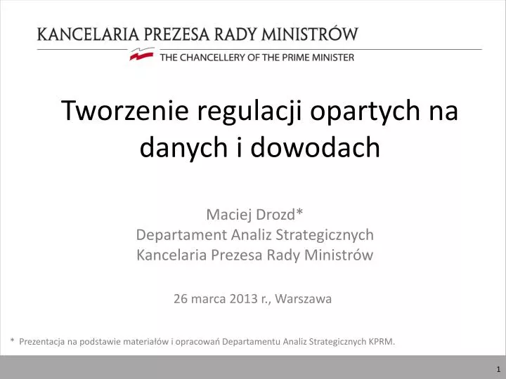 tworzenie regulacji opartych na danych i dowodach