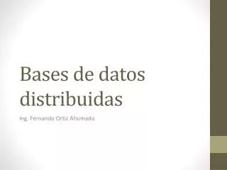 bases de datos distribuidas