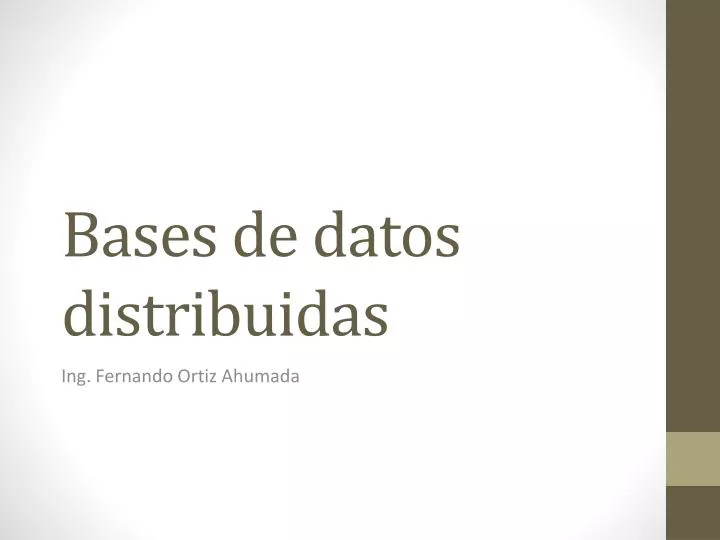 bases de datos distribuidas