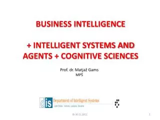 business intelligence intelligent systems and agents cognitive sciences