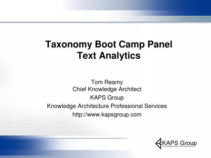 taxonomy boot camp panel text analytics