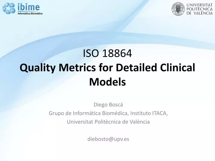 iso 18864 quality metrics for detailed clinical models