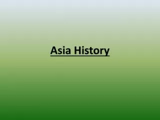 Asia History