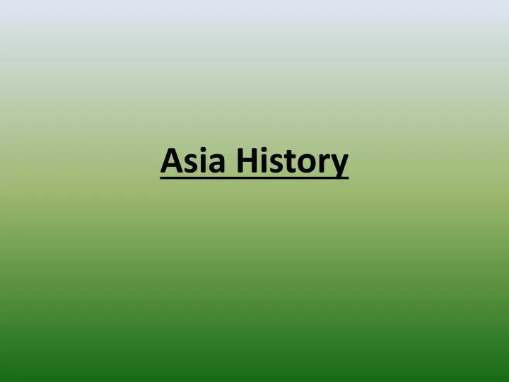 asia history