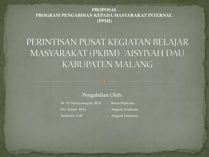perintisan pusat kegiatan belajar masyarakat pkbm aisyiyah dau kabupaten malang