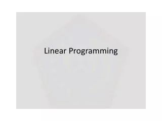 linear programming