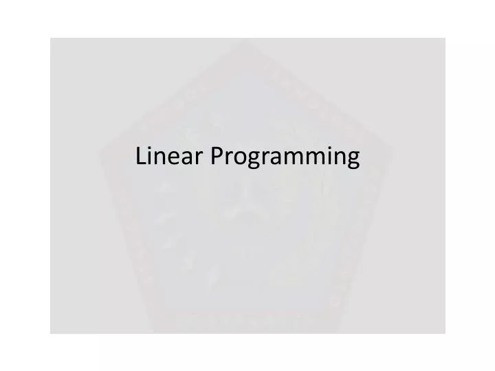 linear programming